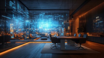 AI-controlled holographic workspaces for remote teams: A virtual office where teams collaborate in real-time through holographic projections.