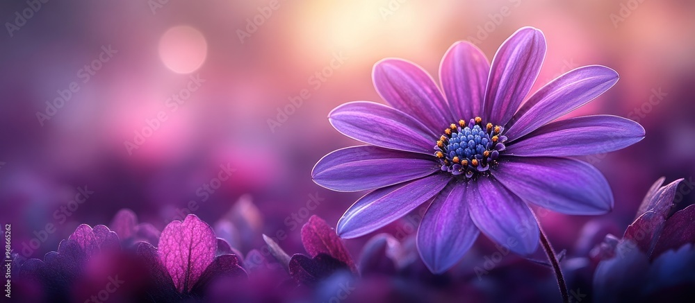 Wall mural purple flower in soft light