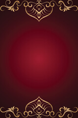 Luxury Floral Design on Red Gradient Background