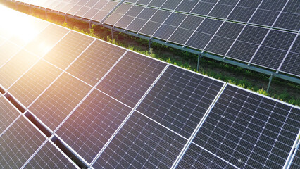Solar panels generating renewable energy on a sunny day