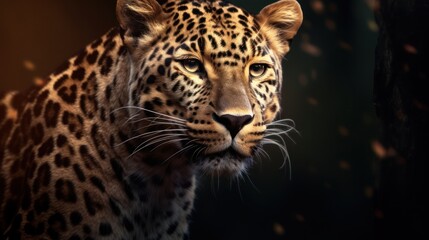 Obraz premium Leopard Close-Up in the Forest