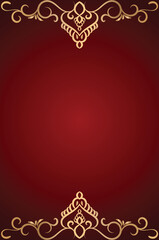 Luxury Floral Design on Red Gradient Background