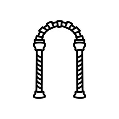 Greek Columns Outline Icon, Vector illustration