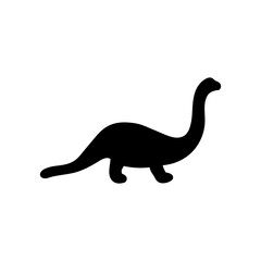 Huge Dinosaur Glyph Icon, Vector illustration