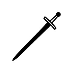 Old Sword Glyph Icon, Vector illustration