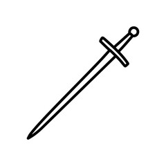 Old Sword Outline Icon, Vector illustration