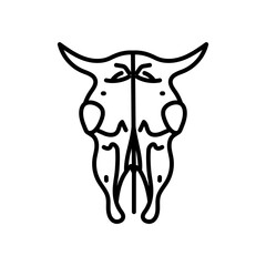 Goat Skull Outline Icon, Vector illustration