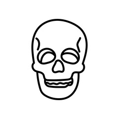 Skull Of Prehistoric Man Outline Icon, Vector illustration