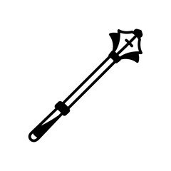 Mace Medieval Glyph Icon, Vector illustration