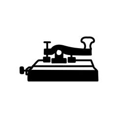Morse Code Machine Glyph Icon, Vector illustration
