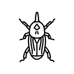 Red Palm Weevil Outline Icon, Vector illustration