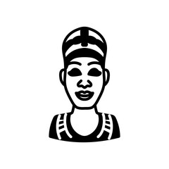Egyptian Woman Glyph Icon, Vector illustration