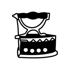 Coal Fired Iron Glyph Icon, Vector illustration