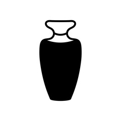 Decorative Stone Vase Glyph Icon, Vector illustration