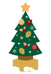 かわいいクリスマスツリーのイラスト