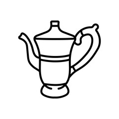 Metal Teapot Outline Icon, Vector illustration