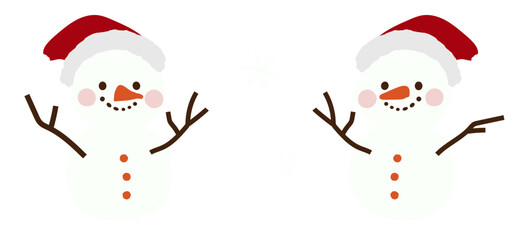 クリスマスイメージの雪だるまのイラスト