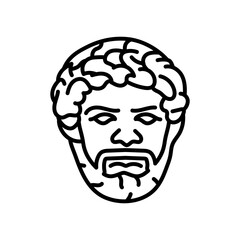 Man Statue Outline Icon, Vector illustration