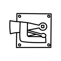 Door Lock Outline Icon, Vector illustration