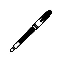 Fountain Pen Glyph Icon, Vector illustration