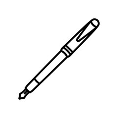 Fountain Pen Outline Icon, Vector illustration