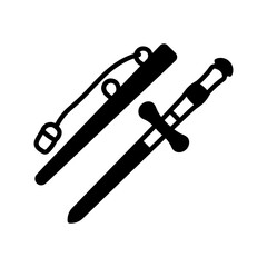 Sea Dirk Cutlass Glyph Icon, Vector illustration