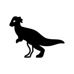 Pachycephalosaurus Glyph Icon, Vector illustration