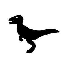 Velociraptor Glyph Icon, Vector illustration