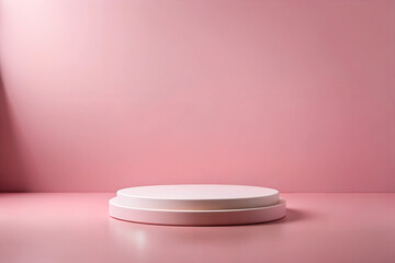 Photo Minimal empty podium for product presentation on pink background