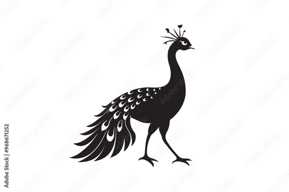 Wall mural 
Peacock silhouette vector illustration, Peacock silhouette vector , Peacock silhouette , Peacock silhouette PNG. 