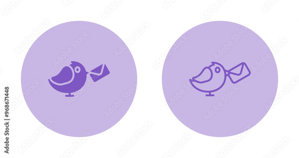 Poster carrier pigeon vector icon