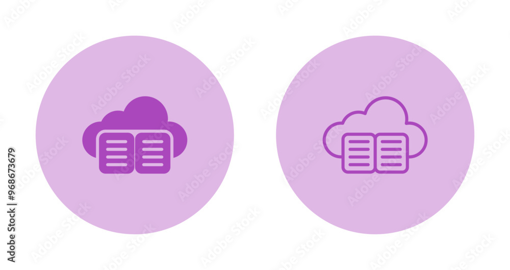 Sticker cloud training vector icon