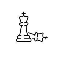 Set of outline chess piece