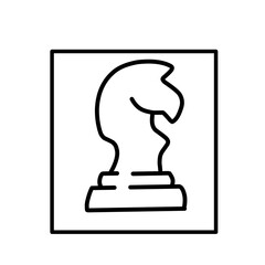 Set of outline chess piece