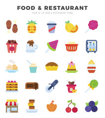 icons set. Food and Restaurant for web. app. vector illustration.