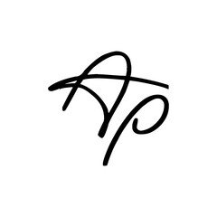 A hand-drawn signature logo design template