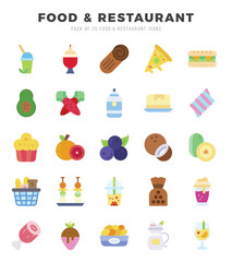 Food and Restaurant icons set for website and mobile site and apps.