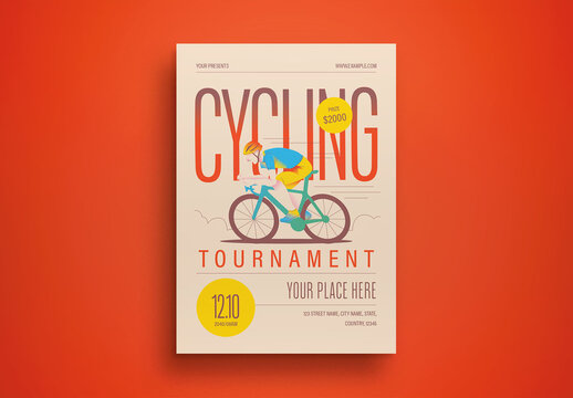 Orange Gradient Cycling Tournament Flyer Layout
