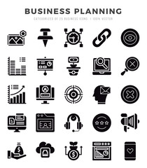 Business Planning icons set. Vector illustration.