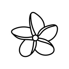 Frangipani Flower Outline Icon, Vector illustration