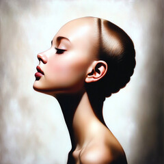 Photo of a Woman with Alopecia, Bald Woman