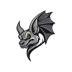 bat logo editable vector illustration.  bat mascot logo. Vampire Bat flying silhouette logo style design white background.