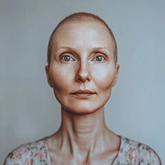Photo of a Woman with Alopecia, Bald Woman
