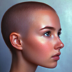 Photo of a Woman with Alopecia, Bald Woman