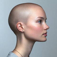 Photo of a Woman with Alopecia, Bald Woman
