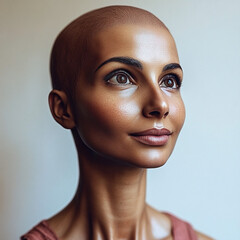 Photo of a Woman with Alopecia, Bald Woman