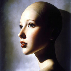 Photo of a Woman with Alopecia, Bald Woman