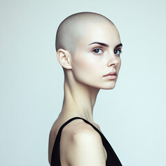 Photo of a Woman with Alopecia, Bald Woman
