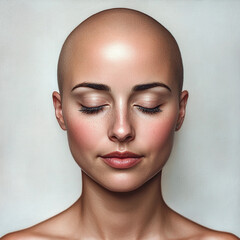 Photo of a Woman with Alopecia, Bald Woman