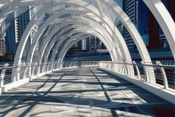 webb bridge , melbourne , australia with shadow cast on the ground webb bridge , melbourne , australia with shadow cast on the ground